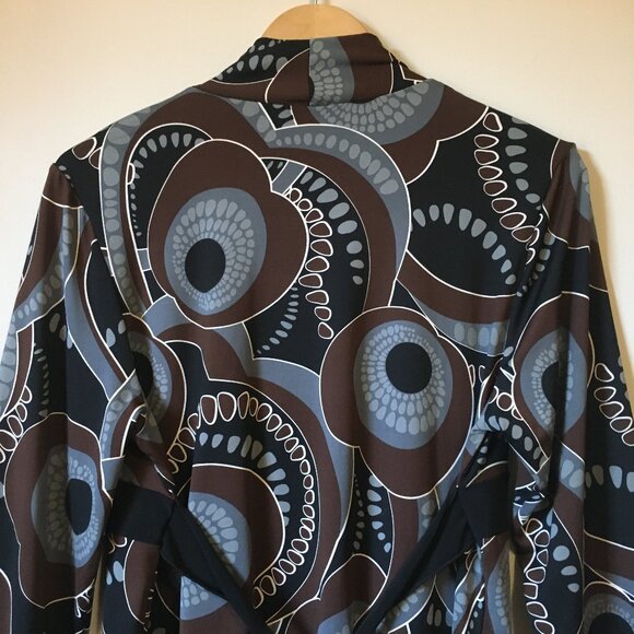 Y2K Carol Rose Retro 70s Groovy Tie Up Wrap Top Made in USA - Picture 7 of 16